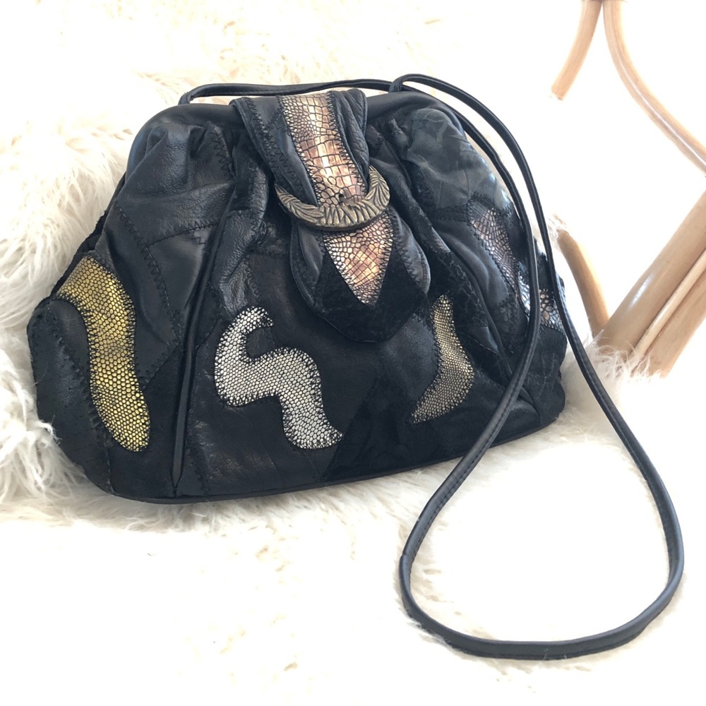 Vintage 80’s Metallic Patchwork Leather Purse